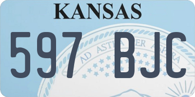 KS license plate 597BJC
