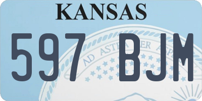 KS license plate 597BJM