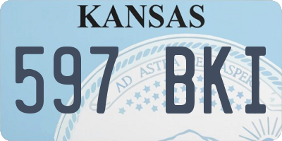 KS license plate 597BKI