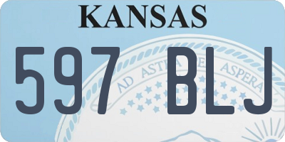 KS license plate 597BLJ
