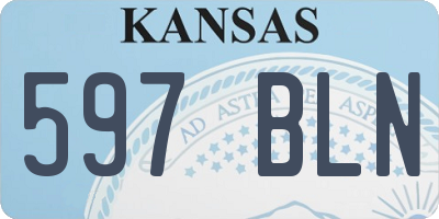 KS license plate 597BLN