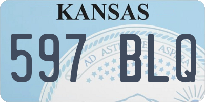 KS license plate 597BLQ