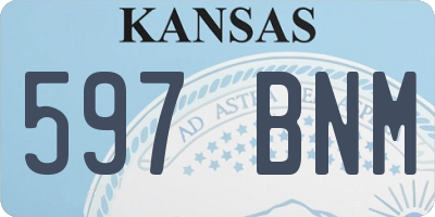 KS license plate 597BNM
