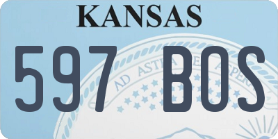 KS license plate 597BOS