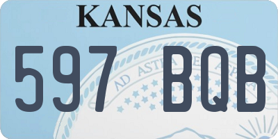 KS license plate 597BQB