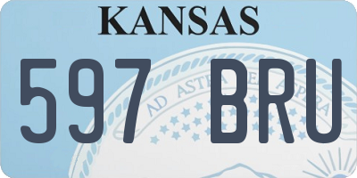 KS license plate 597BRU