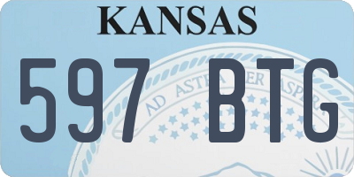 KS license plate 597BTG