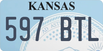 KS license plate 597BTL