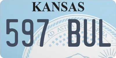 KS license plate 597BUL