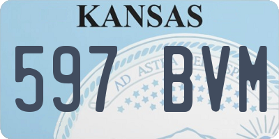 KS license plate 597BVM