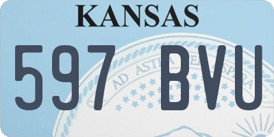 KS license plate 597BVU