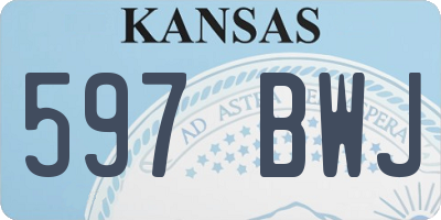 KS license plate 597BWJ