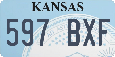 KS license plate 597BXF