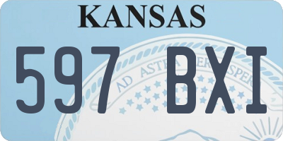 KS license plate 597BXI