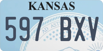 KS license plate 597BXV