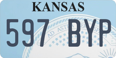 KS license plate 597BYP