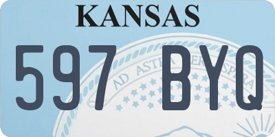 KS license plate 597BYQ