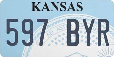 KS license plate 597BYR
