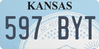 KS license plate 597BYT