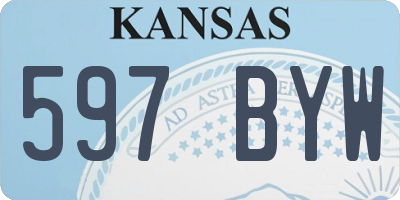 KS license plate 597BYW