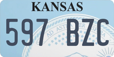 KS license plate 597BZC