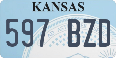 KS license plate 597BZD