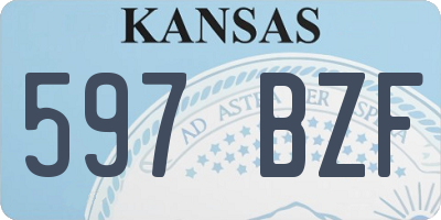 KS license plate 597BZF