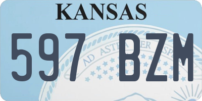 KS license plate 597BZM