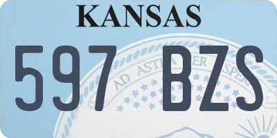 KS license plate 597BZS