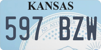 KS license plate 597BZW