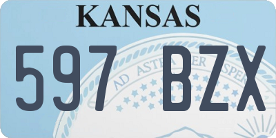 KS license plate 597BZX