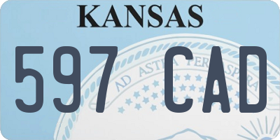 KS license plate 597CAD