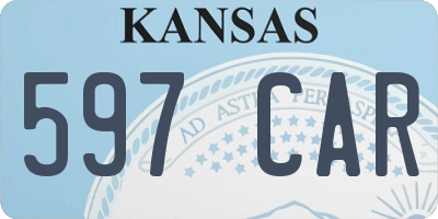 KS license plate 597CAR