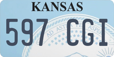 KS license plate 597CGI