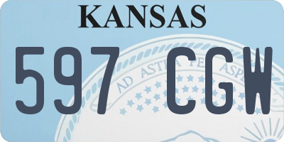 KS license plate 597CGW