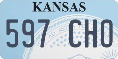 KS license plate 597CHO