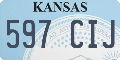 KS license plate 597CIJ