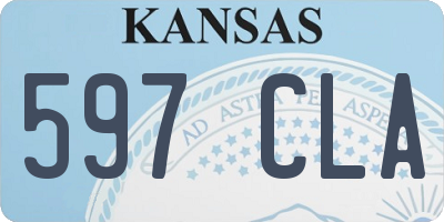 KS license plate 597CLA