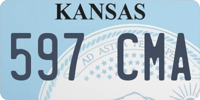 KS license plate 597CMA