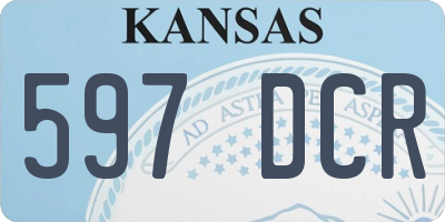KS license plate 597DCR