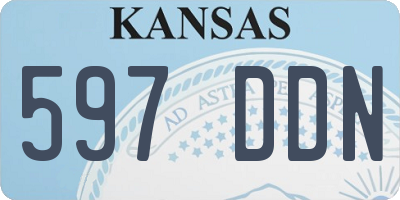 KS license plate 597DDN