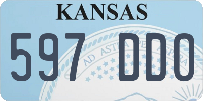 KS license plate 597DDO