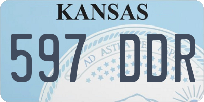 KS license plate 597DDR