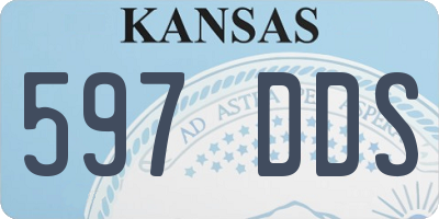 KS license plate 597DDS