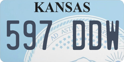 KS license plate 597DDW