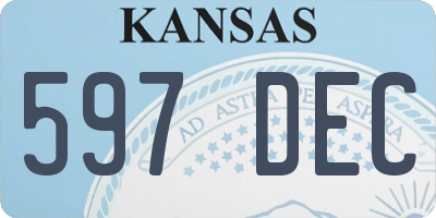 KS license plate 597DEC