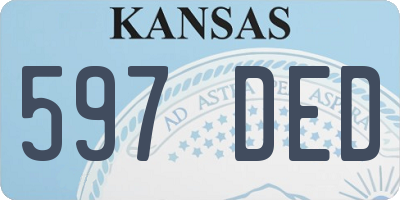 KS license plate 597DED