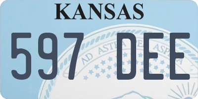 KS license plate 597DEE