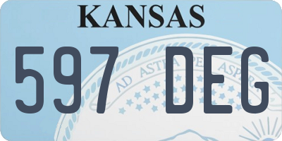 KS license plate 597DEG