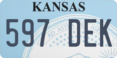KS license plate 597DEK